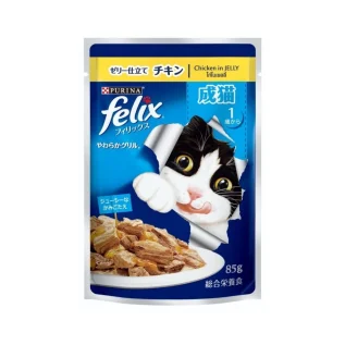 Purina Felix Adult Cat Pouch Chicken in Jelly 85g wet cat food available at Adure Pet Mart Bangladesh