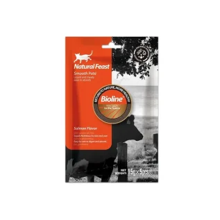 Bioline Natural Feast Smooth Pate Cat Treat Salmon 15g x 5 pack in Bangladesh