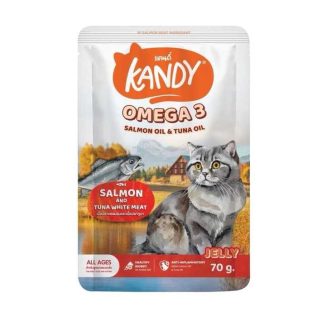 Kandy Omega 3 Salmon Tuna Cat Food Pouch 70g in Jelly premium wet cat food Bangladesh