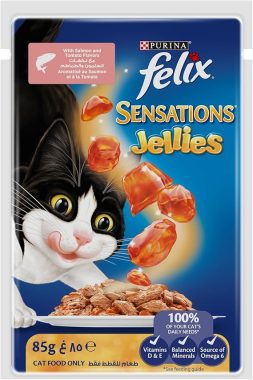 Purina Felix Sensations Adult Salmon and Tomato in Jelly Cat Food Pouch 85g Bangladesh