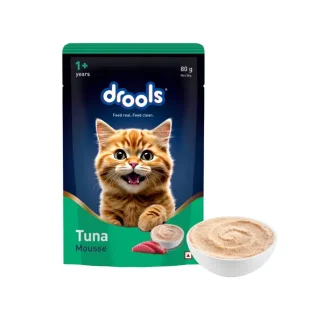 Drools wet cat food, tuna mousse cat pouch, wet cat food BD, adult cat food, premium cat food, tuna cat food, cat pouch Bangladesh, pet food BD, wet cat food 80g